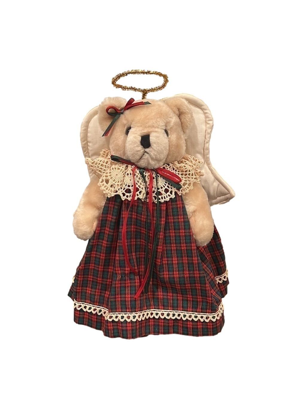 Vtg Kaiser Angel Teddy Bear on a Stand/Jointed/ Christmas Holiday Teddy Bear